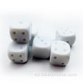 Dice de juego D6 de 16 mm sin pintar en blanco con 6to lado en blanco, 8 colores sólidos